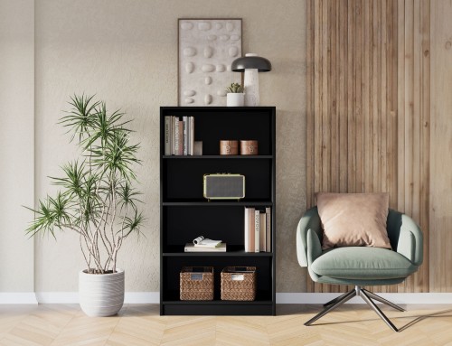 Regał Pocett 80 cm czarny  mat